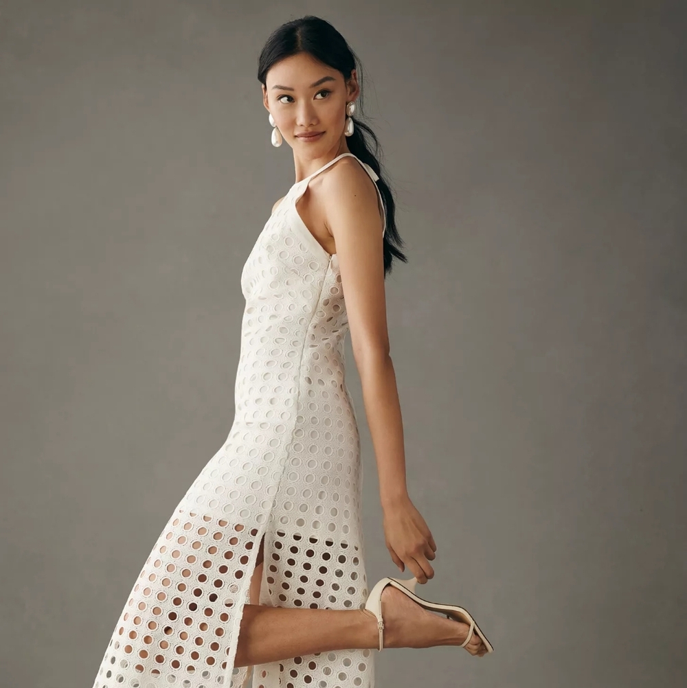 NWOT - Anthropologie  White Eyelet Maxi Dress